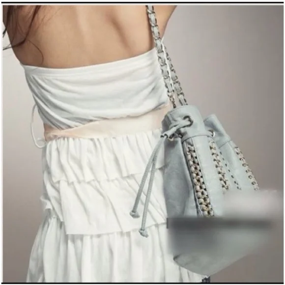 NWOT White Tiered Strapless Blouse - Picture 4 of 6